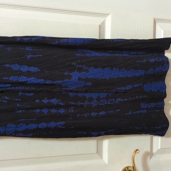 Forever 21 Contemporary Women's Black/Blue Size Large Midi Dress w/Tie Front NEW - Picture 5 of 13